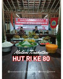Dipimpin lurah, malam tirakatan Kalurahan Rejosari berlangsung khidmat